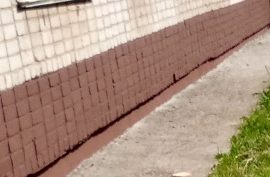 Покраска цоколя дома по адресу ул. Макаренко, 8